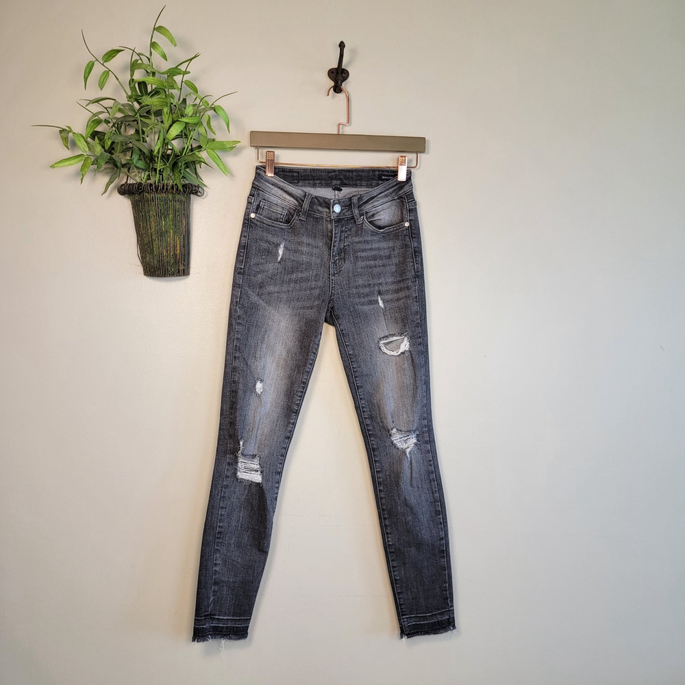 Judy Blue Skinny Fit High RiseDistressed Jegging Frayed Jeans 1